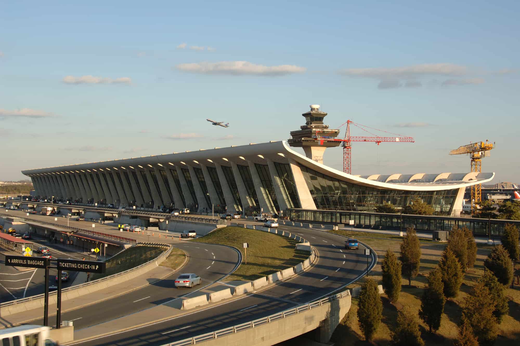 Dulles International Airport terminal with switchable smart window film installation