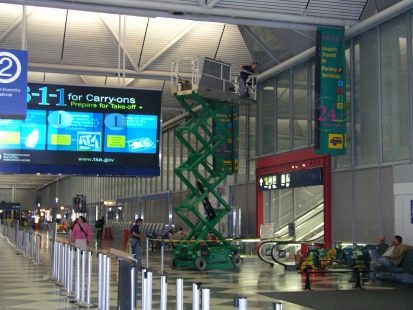 O’Hare International Airport terminal with fragment retention window film installation