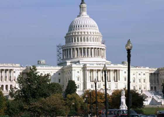 U.S. Capitol and Library of Congress with fragment retention window film installed